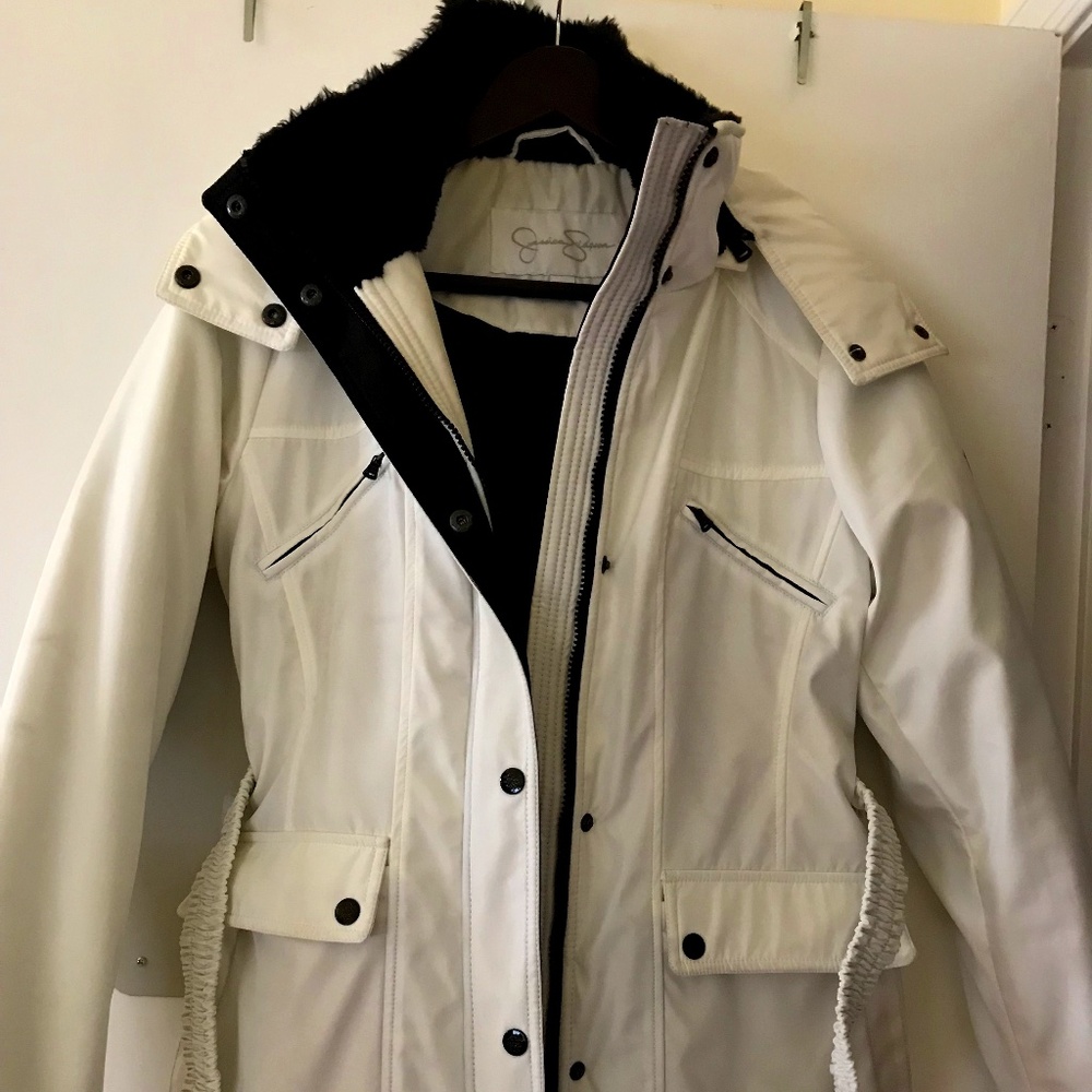 White Jessica Simpson Winter Jacket with Hood